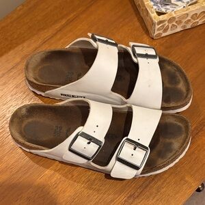 Birkenstock White Double Buckle Sandals